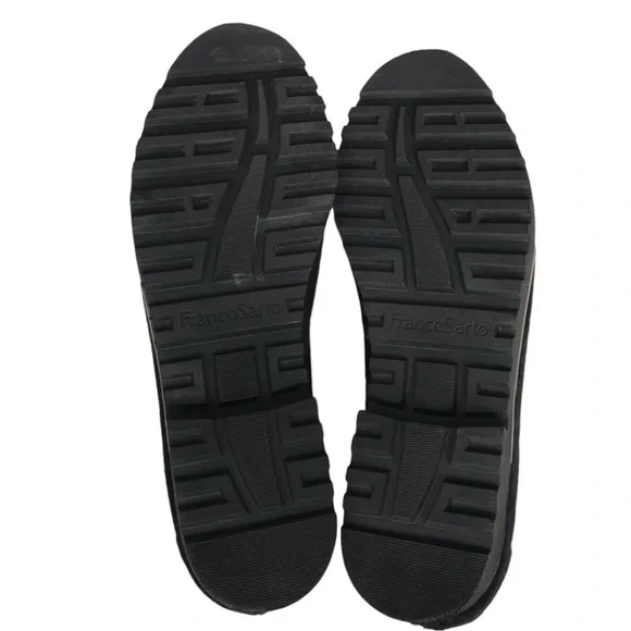 Women’s FRANCO SARTO Cyrus Black Suede Faux Fur Loafers Shoes - Picture 4 of 6